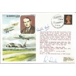 Sir Sydney Camm, CBE, FRAeS, official double signed RAF First Day Cover RAFM HA7. Signed by S/LDR