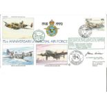 Air Cmdre. A. A. N. Nicholson CBE, AE (OC No. 84 Sqn. , RAF Akrotiri)signed RAF 75th Anniversary