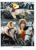 Horse Racing Richard Dunwoody signed 16x12 montage print picturing Dunwoody and One Man winning