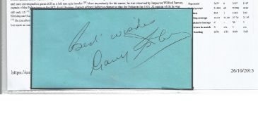 Cricket Sir Garfield Sobers 5x3 signed album page. Good Condition. All signed pieces come with a
