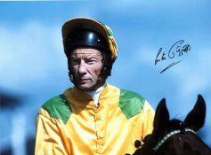 Horse Racing Lester Piggott signed 16x12 colour photo. Good Condition. All signed pieces come with a
