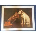 His Masters Voice print approx 32x25 by the artist Francis Barraud. Good Condition. We combine