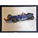 Motor Racing Red Bull Sauber Petronas C19 2000 F1 World Championship colour print signed in pencil