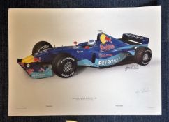 Motor Racing Red Bull Sauber Petronas C19 2000 F1 World Championship colour print signed in pencil