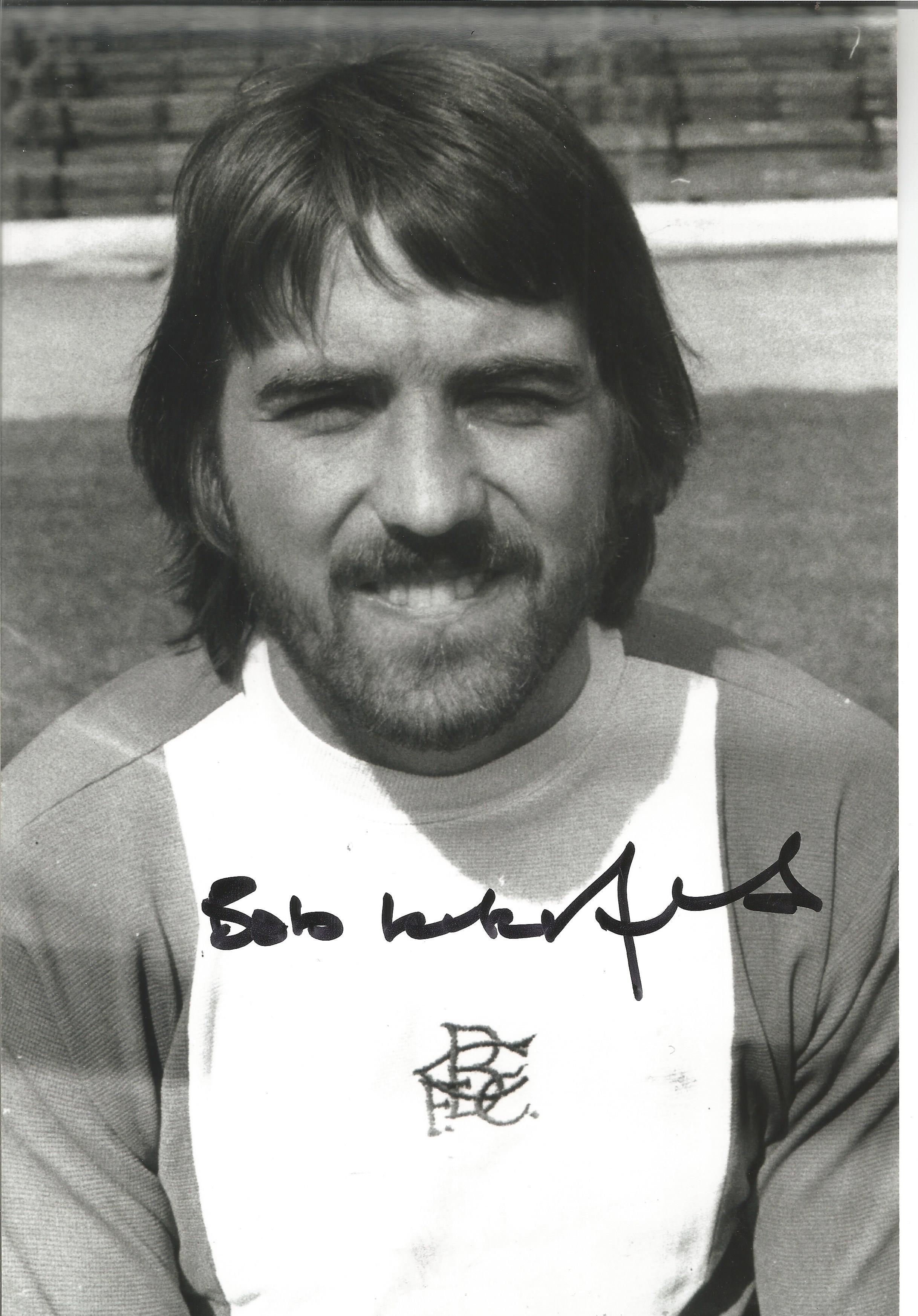 Football Bob Latchford 12x8 signed black and white photo pictured during his time with Birmingham