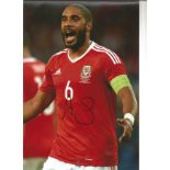 Football Ashley Williams 12x8 signed colour photo pictured while playing for Wales. Good