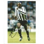 Football Shola Ameobi 10x8 signed colour photo pictured in action for Newcastle United. Good