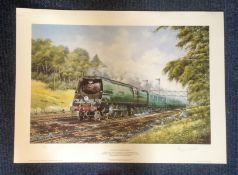 Railway Print 32x20 approx titled West Country Express signed in pencil by the artist Chris Woods