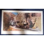 Railway Print 19x32 approx titled The Climb to Asmara signed in pencil by the artist Terence