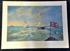 Nautical print 21x28 approx titled "RULE BRITANNIA" a celebration of the 50th anniversary of peace