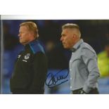 Football Ronald Koeman 8x12 signed colour photo pictured while manager of Everton. Good Condition.