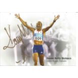 Athletics Dame Kelly Holmes 8x6 signed colour photo. Dame Kelly Holmes, DBE (born 19 April 1970)