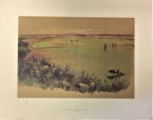 Golf print 20x25 picturing St Andrew's -The 5th and 13th Greens by the artist Cecil Aldin one of a