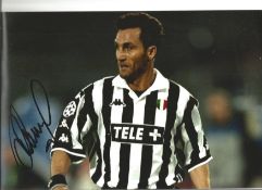 Football Angelo Di Livio 8x12 signed colour photo pictured in action for Juventus. Good Condition.