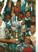 Football Marcel Desailly 12x8 signed colour photo pictured celebrating after Marseille winning the