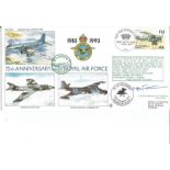 AM Sir John Willis KCB, CBE (OC No. 27 Sqn. , RAF Marham) signed RAF 75th Anniversary flown