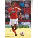 Football Tom Ince 12x8 signed colour photo pictured in action for Blackpool F. C. Good Condition.