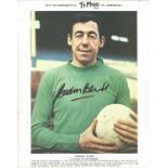 Football Gordon Banks signed 10x8 vintage Typhoo Tea colour photo. Good Condition. All signed pieces