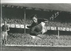 Football Nigel Simms signed 8x12 black and white photo pictured in action for Aston Villa. Good