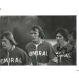 Football Bob Latchford 10x8 signed black and white photo pictured with Peter Barnes and Billy