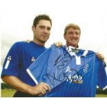 Football David Dunn and Steve Bruce 8x10 signed colour photo pictured after Dunn signed for