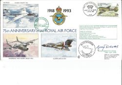 AVM J. F. H. Tetley CB, CVO (OC No. 24 Sqn. , RAF Lynham) signed 75th Anniversary flown cover.