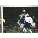 Football Don Hutchison 8x12 signed colour photo pictured in action scoring for Scotland against