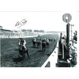 Horse Racing Lester Piggott signed 16x12 black and white photo. Good Condition. All signed pieces