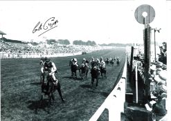 Horse Racing Lester Piggott signed 16x12 black and white photo. Good Condition. All signed pieces