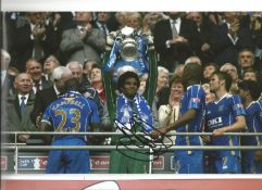 Football David James 8x12 signed colour photo pictured lifting FA Cup while playing for