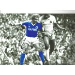 Football Asa Hartford 8x12 signed colour enhanced photo pictured in action for Everton. Good