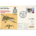 Flight Crew Lt T J Daly, Sgt E Wroe and Flt Lt M P Shaw signed No3 Sqn cover commemorating the