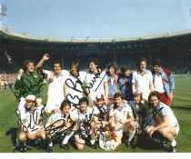 Football West Ham United 1980 FA Cup Final multi signed photo 8 legendary Hammer signatures includes