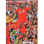 Football Christian Benteke signed 16x12 colour photo pictured celebrating while playing for