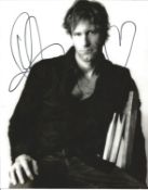 Aaron Eckhart signed 10 x 8 b/w Photoshoot Portrait Photo, from in person collection autographed