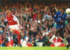 Football Roy Parlour 6x4 signed colour photo pictured in action for Arsenal. Good Condition. All