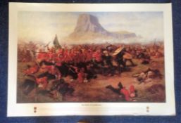 Historical military Print The Battle of Isandhlwana 34x25 approx picturing on of the British Army
