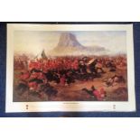 Historical military Print The Battle of Isandhlwana 34x25 approx picturing on of the British Army