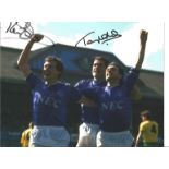 Football Kevin Sheedy and Tony Cottee signed 10x8 colour photo pictured while playing for Everton F.