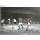 Football Denis Law signed 12x8 colour enhanced photo pictured in action for Manchester United.