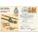 Flt Lt T H S Nash, F/O D M Terry & Lord Balfour of Inchrye WW1 Ace signed No 43 Sqn cover