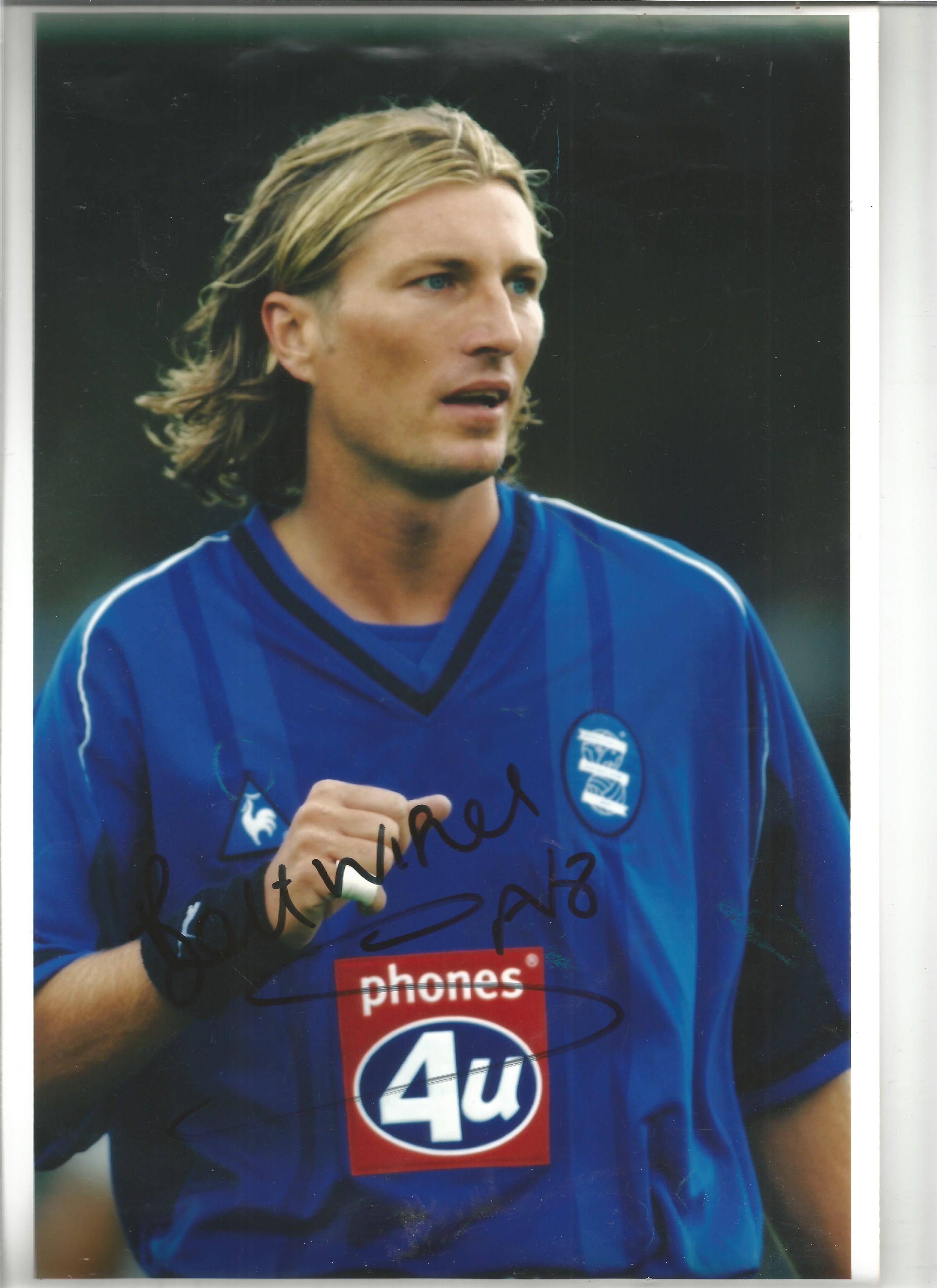 Football Robbie Savage 12x8 signed colour photo pictured while playing for Birmingham City. Good