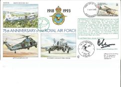 Grp. Capt. W. G. Devas CBE, DFC, AFC (OC No. 115 Sqn. , RAF Benson) signed RAF 75TH Anniversary