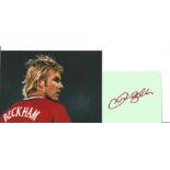 David Beckham Signed Card With England Photo. Good Condition. All signed pieces come with a