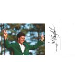 Jose-Maria Olazabal Signed Card With Masters Golf Photo. Good Condition. All signed pieces come with