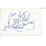 Cozy Powell band signed to reverse by all four members on RAK Records promo postcard for Cozy