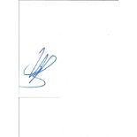Jenson Button signed white card. Good Condition. All signed pieces come with a Certificate of