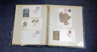 Japan collection of 50 FDCs 1970s most in Blue photo album. Covers and some PHQ type postcards all