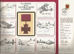 WW2 multisigned cover. Award of the Victoria Cross signed by Leonard Cheshire, John Cruickshank,
