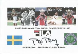 Bjorn Borg signed cover tennis 11 times Grand Slam winner. Good Condition. All signed pieces come